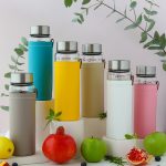 Middle Renkli Kılıf 550 ml Cam Matara